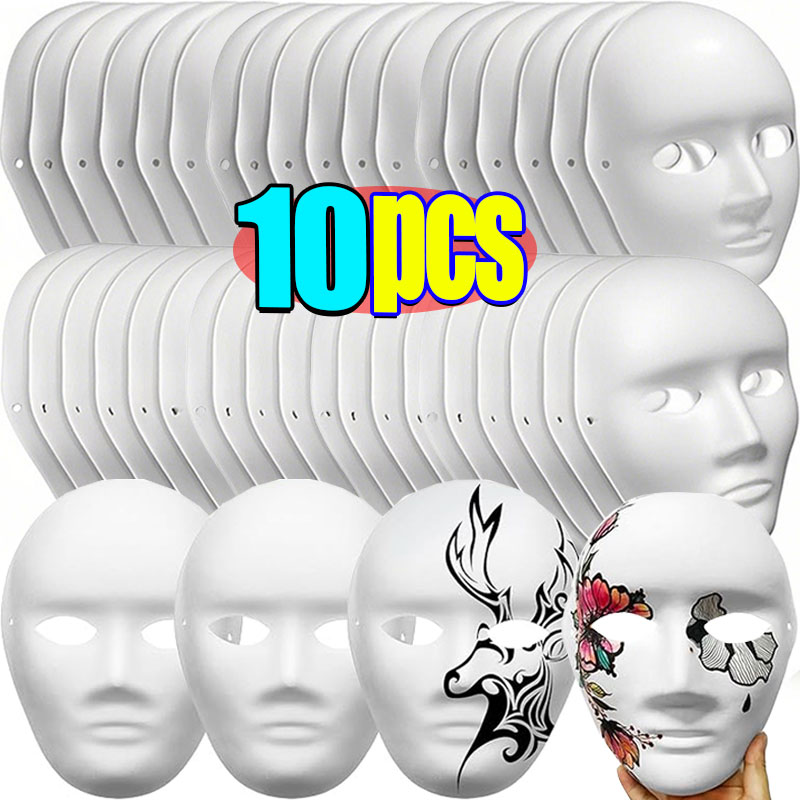1-10 шт. DIY полнолицевые маски бумажные пустые белые Хэллоуин косплей кошка под покраску пара половина животных маше вечерние Мардип ремесло