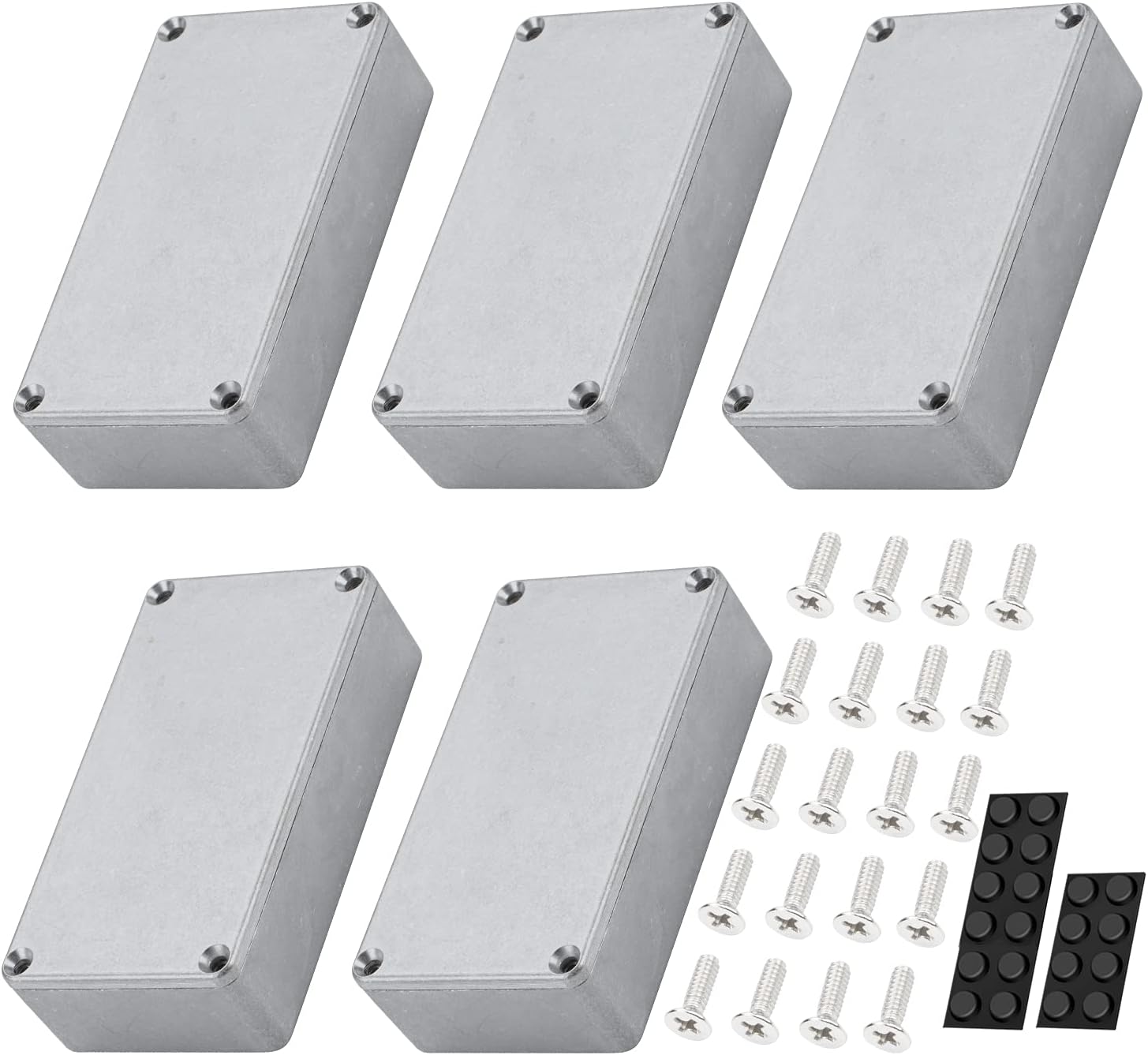 DaierTek 5PCS 1590B Gitarre Pedal Gehäuse Aluminium Diecast Stomp Box Fall 112x61x32mm Kippschalter box