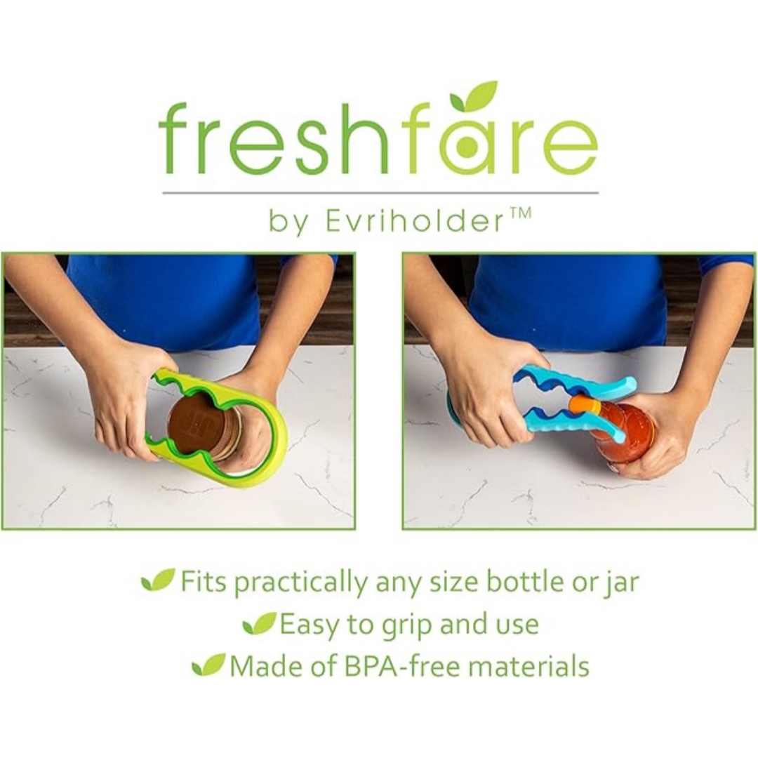 Abrelatas Multifuncional con Agarre Ondulado - Abrelatas Antideslizante para Personas Mayores, Fácil de Abrir Frascos, Botellas y Latas