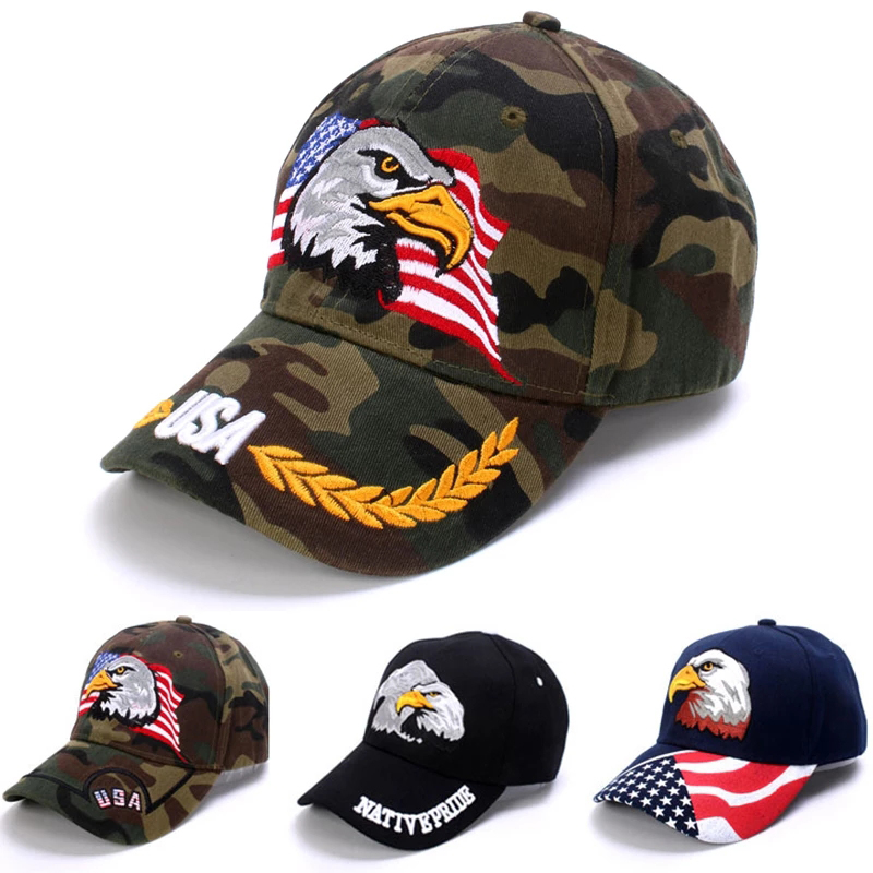 Neue Männer der Tier Baseball Kappe Patriotischen Weißkopfseeadler und Amerikanischen Flagge Hysterese Kappen Für Frauen USA 3D Stickerei Bauernhof trucker Hüte