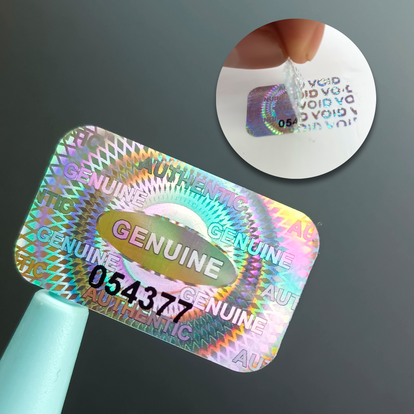 300/600/1200 autocollants de sécurité anti-effraction, étiquettes holographiques de garantie avec numéro de série, étiquettes adhésives laser