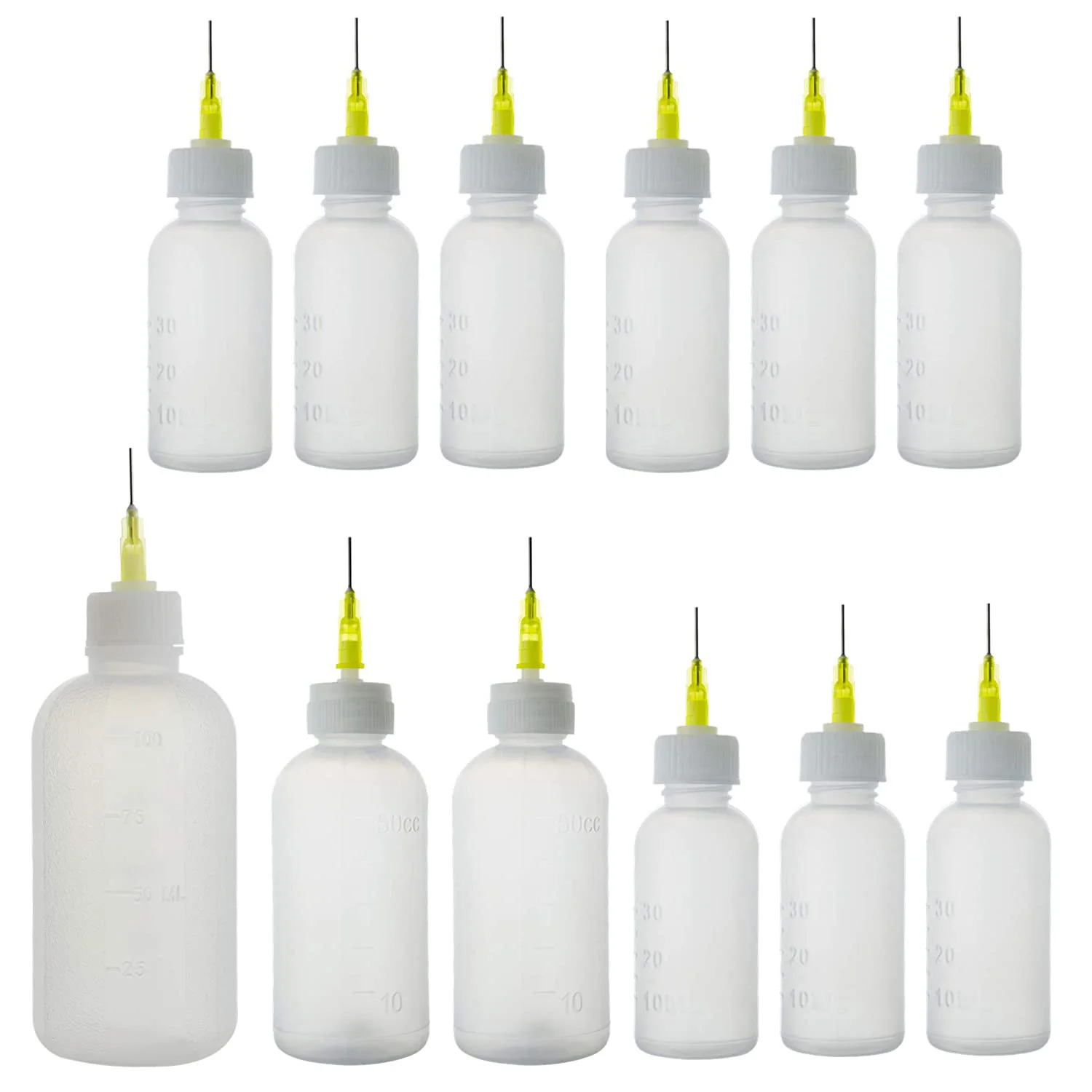 5 sztuk butelka artystyczna 30 ml 50 ml 100 ml końcówka igły butelka z klejem wycisnąć płynny dozownik topnika aplikator plastikowy pojemnik dozujący