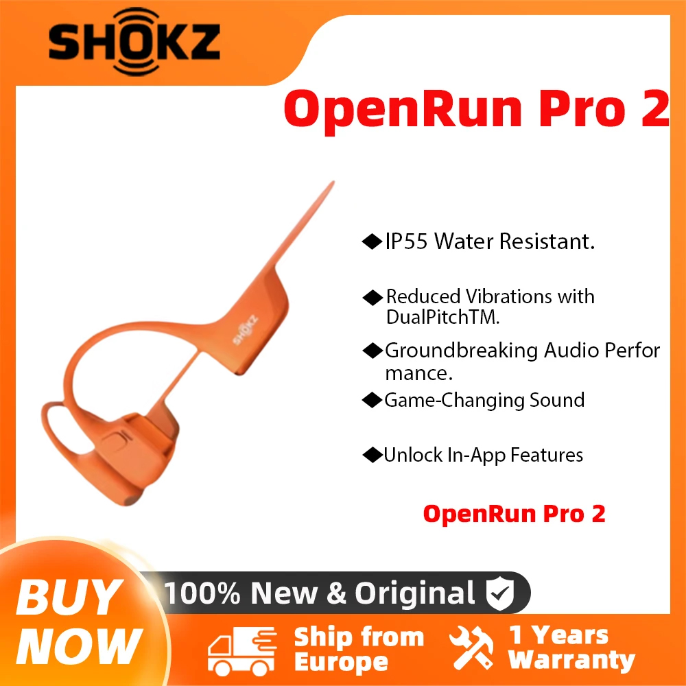 【Local+】SHOKZ OpenRun Pro 2 S820/S821 Auriculares deportivos Auriculares de oído abierto Bluetooth 5.3 Micrófono con cancelación de ruido IP55 Resistente al agua