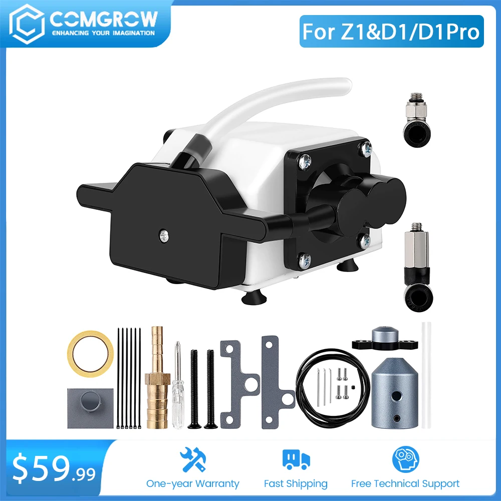 COMGROW Air Assist Nozzle Kit Hoge snelheid Air Assist-pomp voor D1/D1 Pro&COMGO Z1 Lasergraveur MDF Graveren Houtsnijgereedschap