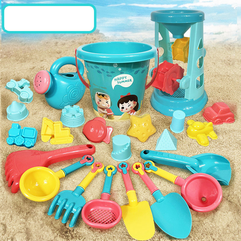 23 Uds. Juego de juguetes de playa de verano para niños, cubo de plástico para excavación de arena, botellas de riego, palas, juego de agua de playa para niños, herramientas de juguete