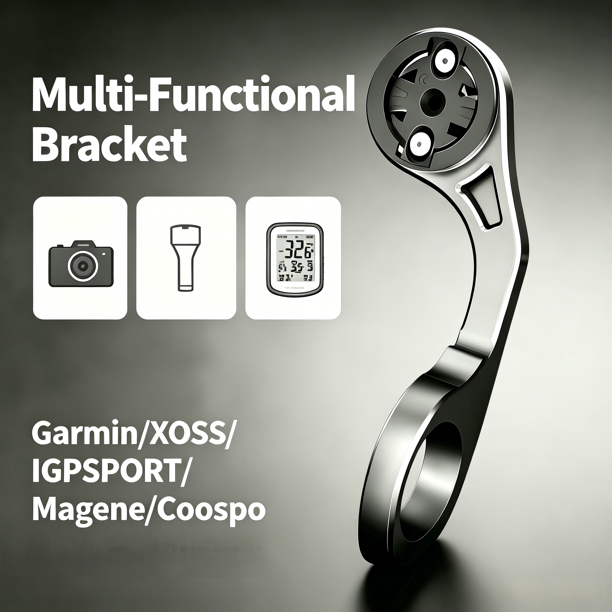 Suporte para Computador de Bicicleta S2, Suporte de Guidão Durável em ABS para Garmin XOSS IGPSPORT Magene Coospo, GPS para Bicicleta de Estrada MTB, Luz e Câmera