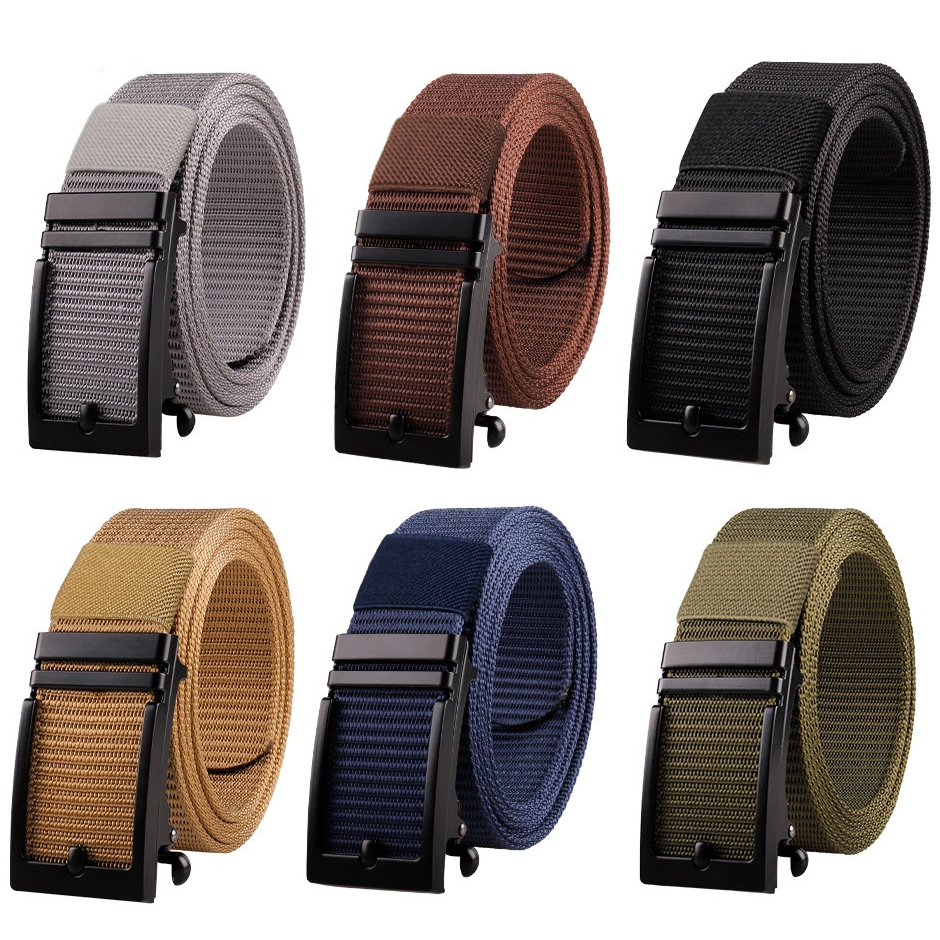 Cinto de náilon para homens fivela de liga cinto de lona treinamento ao ar livre com tático automático catraca cintos golfe casual 140 cinturones