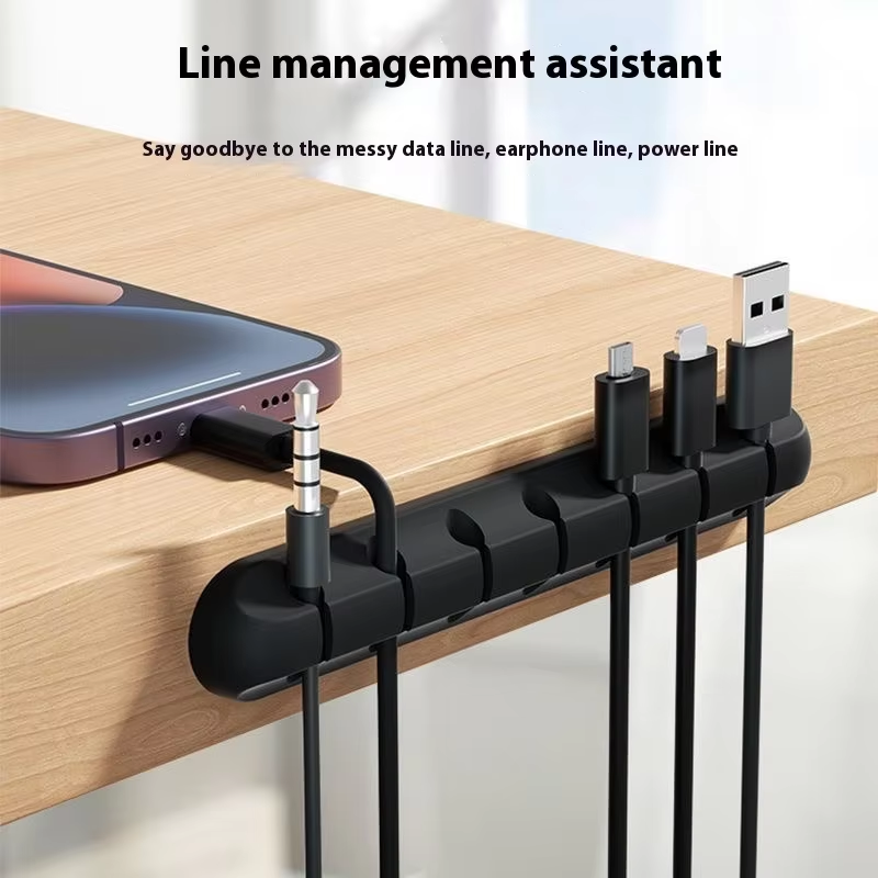 Kabelorganizer voor op het bureau, oplaadkabel voor mobiele telefoons, datakabelorganizer, netwerkbedradingsbevestiging, opbergbundelgesp