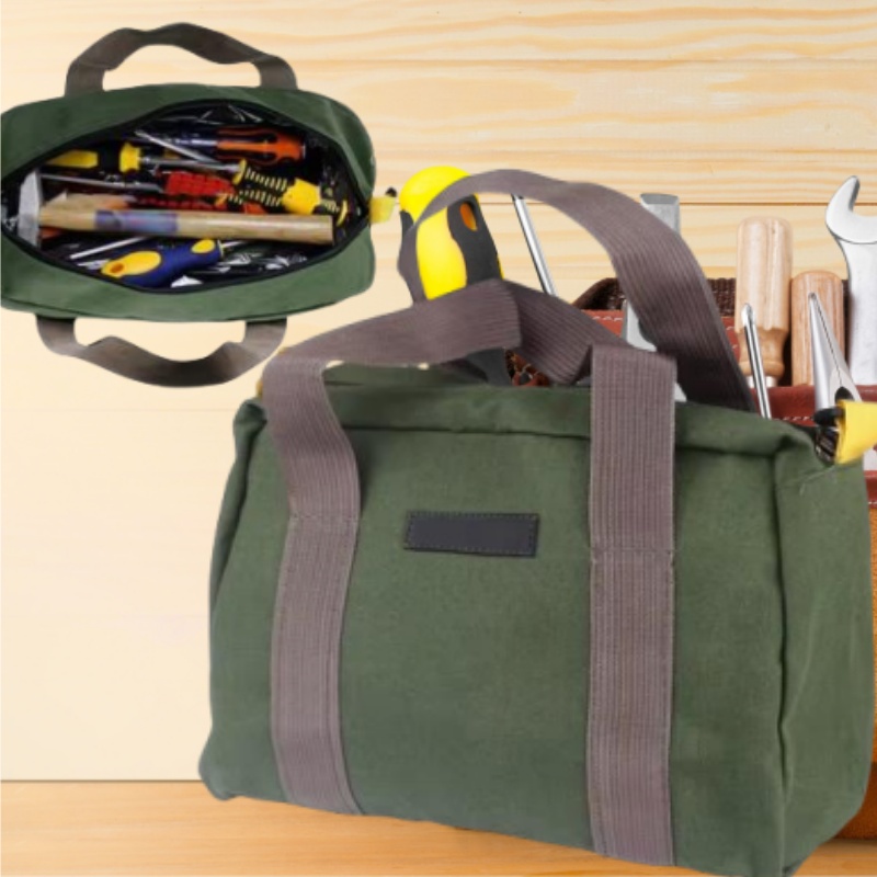 Multifunctionele canvas gereedschapsopbergtas, handtas met grote capaciteit, draagtas, waterdichte en slijtvaste organizertas