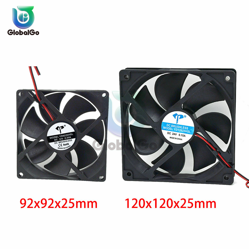 5V 12V 24V 48V 92Mm 120Mm 9225 12025 Tay/Bóng Quạt Làm Mát FG PWM USB 2PIN 3PIN 4PIN DC Quạt Tản Nhiệt Cho Máy Tính Máy Tính