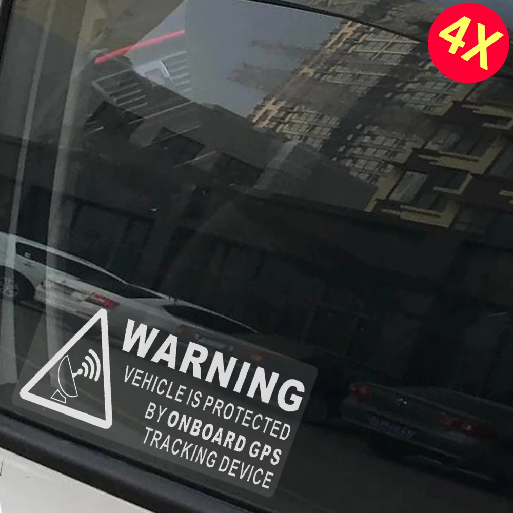 4X ПРЕДУПРЕЖДЕНИЕ на борту GPS-устройство слежения, знак автомобиля, наклейка, защита автомобиля, фургона, лодки, такси, сигнализация безопасности, наклейка на приборную панель