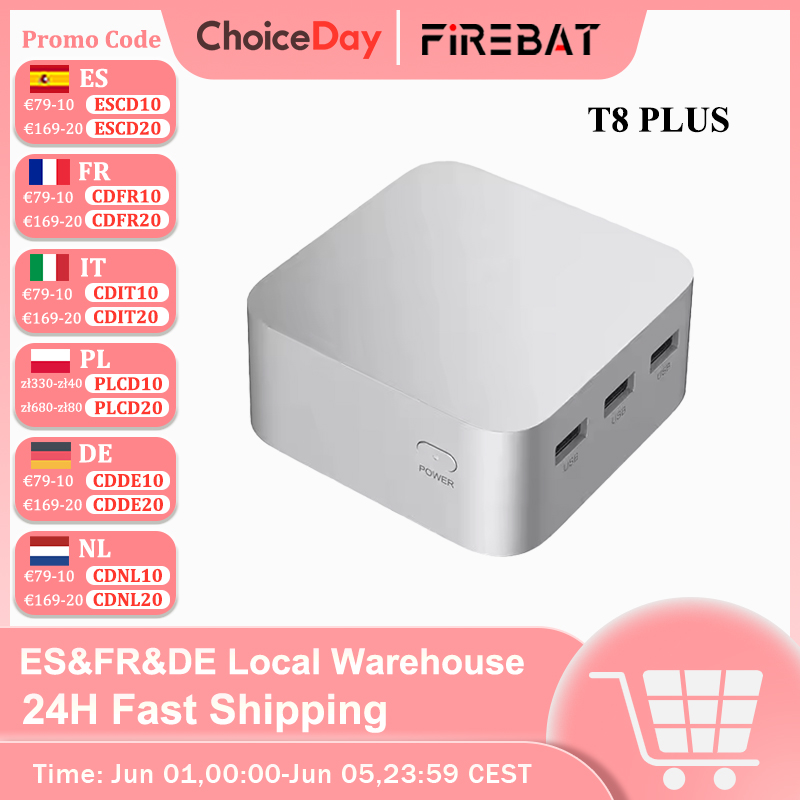 FIREBAT T8 Plus Mini PC Intel N5095 N100 CPU Computer desktop 8 GB 16 GB SSD 256 GB 512 GB 1 TB DDR4 DDR5 WIFI5 BT4.2 HDMI Minipc