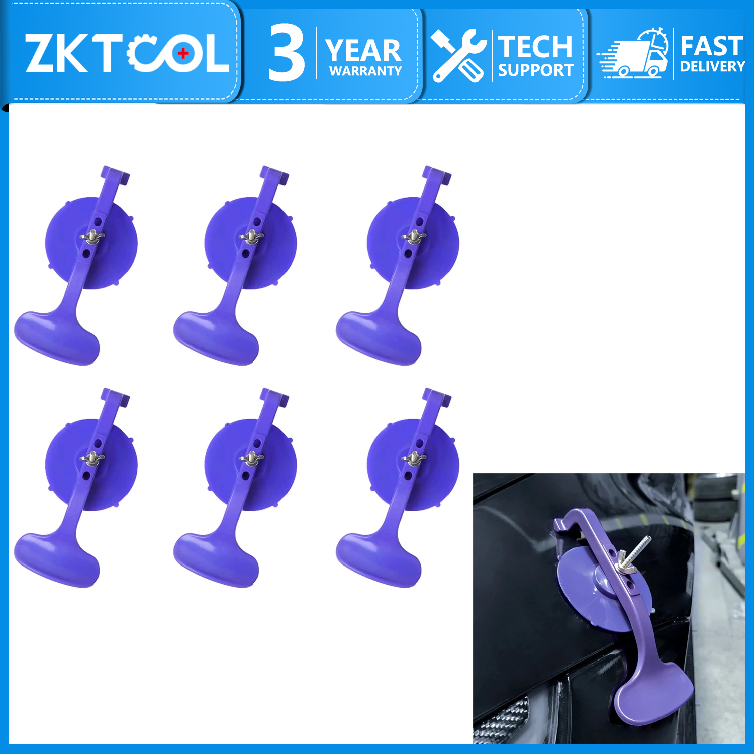 6 piece suction cup clamp kit for car convertible glass windshield top repair adhesive type clamp kit without sponge pad