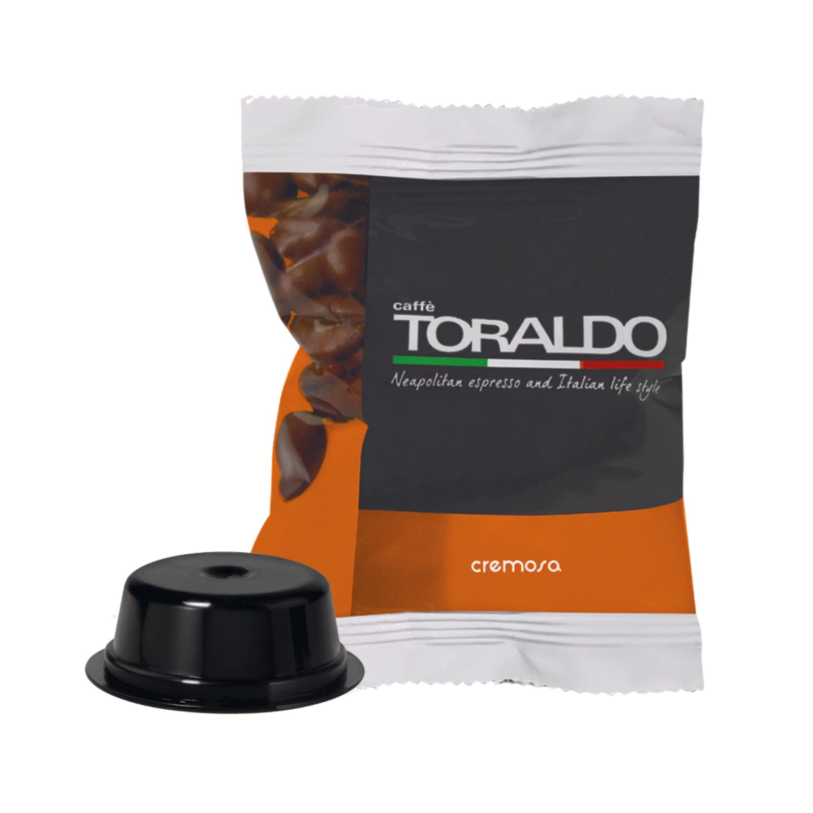 CAFÉ TORALDO |   Compatible Modo Mio * |   CAPSULE |   Café seleccionado, tostado y tostado en Italia |   Excelencia del café napolita (mezcla cremosa, 100 unidades)