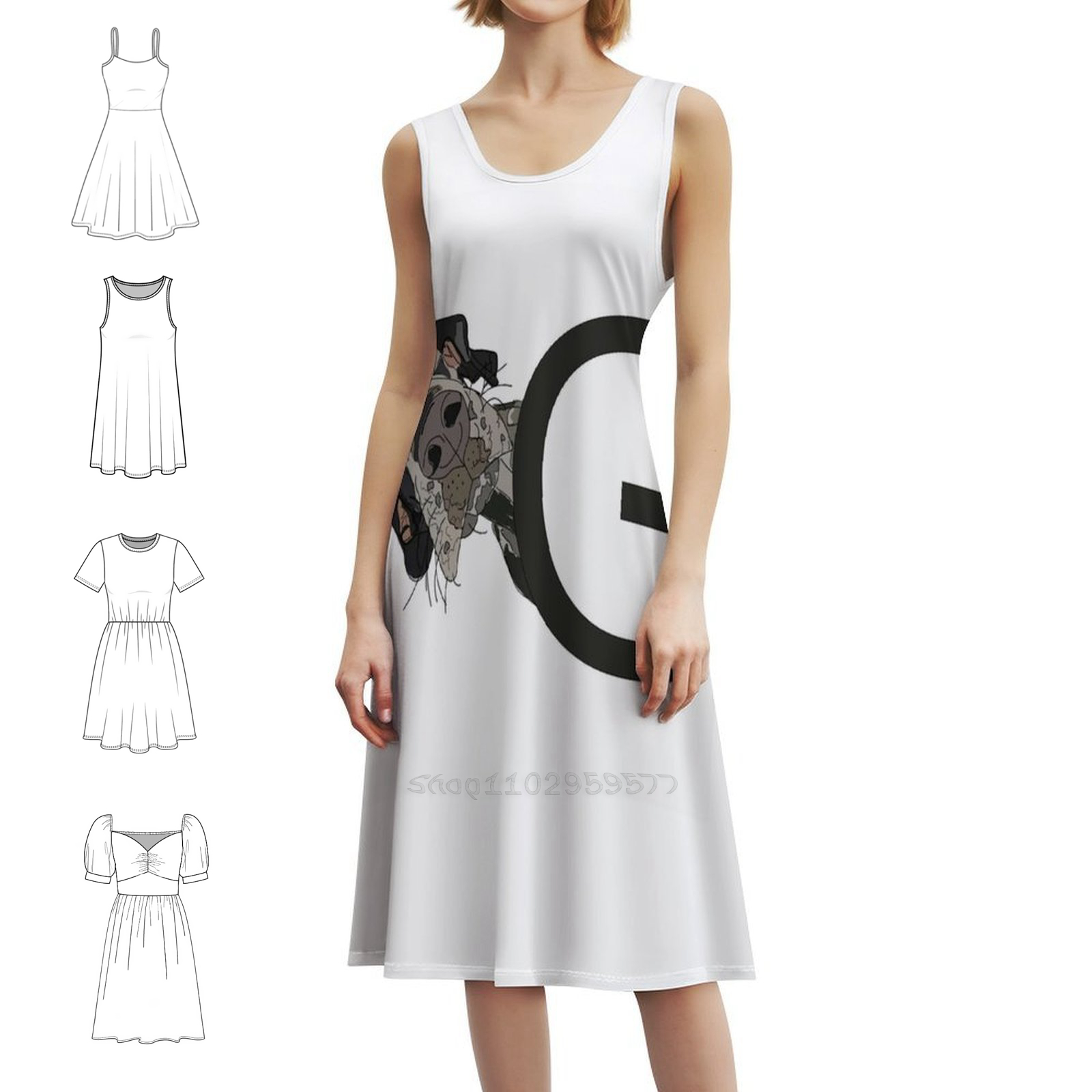 G Is For Bohemian Sleeveless Dress For Women Print Beach Party Dresses Dog Abcs Abc Letter G Puppy Puppies Dress