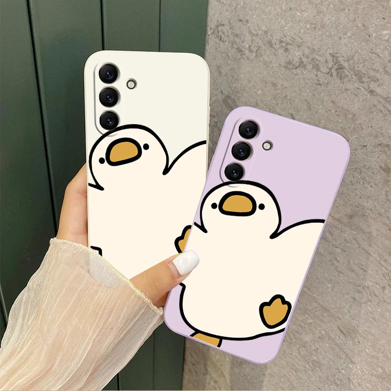 S24 Levendige Gans Siliconen Telefoonhoesje Voor Samsung S24 S24plus S23 S24ultra S23fe S23plus S22 S21fe S22ultra S20plus S10 S21 Hoes