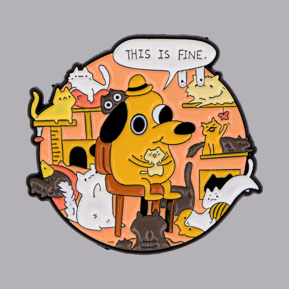 Pin Enamel anjing lucu ini adalah bros halus Pin kerah kucing lencana pada ransel pakaian Aksesori hewan perhiasan hadiah teman
