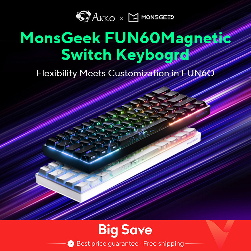 Akko MonsGeek FUN60 Teclado mecánico interruptor magnético 60% teclados para juegos disparador rápido 0,01mm 8K ARGB HE/TMR teclado personalizado