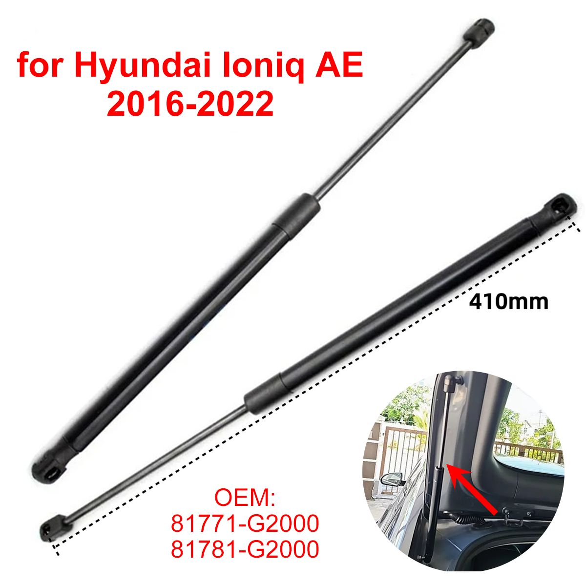 2Pcs 81771-G2000 Car Rear Trunk Boot Tailgate Gas Struts Lift Support Rods for Hyundai Ioniq 2016-2022