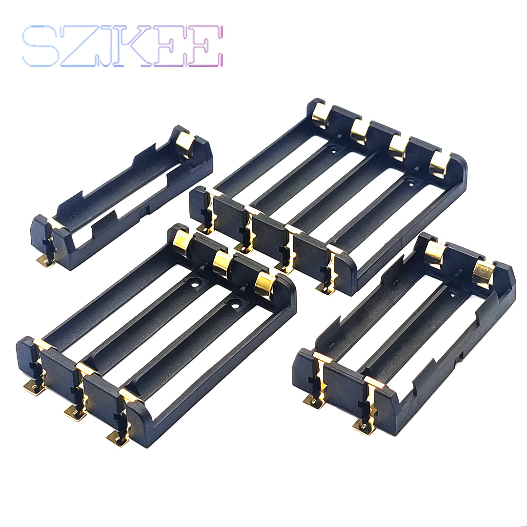 1x2x3x4x18650 soporte de batería smt 18650 caja de almacenamiento smd contenedor de batería banco de energía con pines de bronce recargable SMT DIY