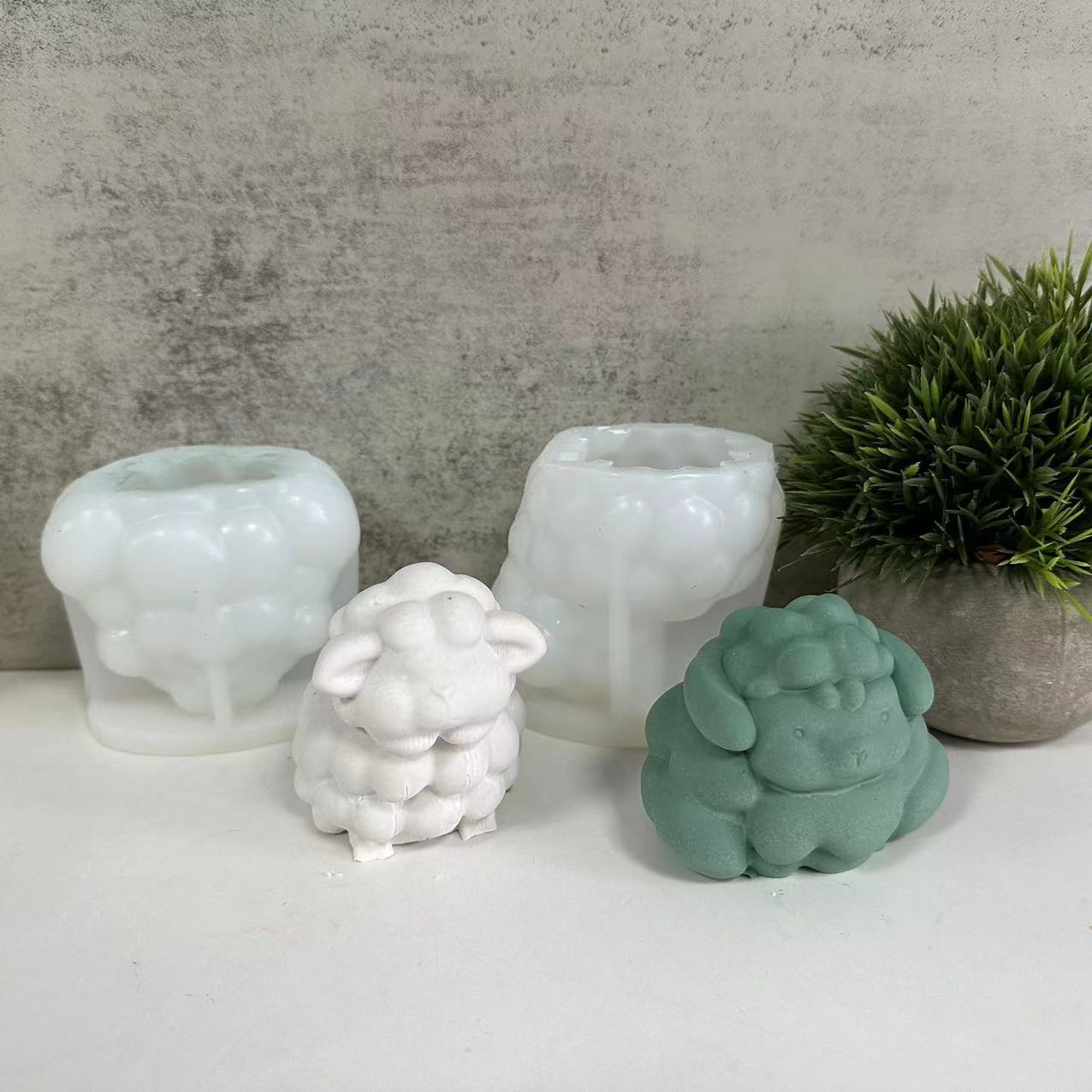 Cute Sheep Aromatherapy Candle Mold Sheep Soap Mould Diy Plaster Ornament Moulds