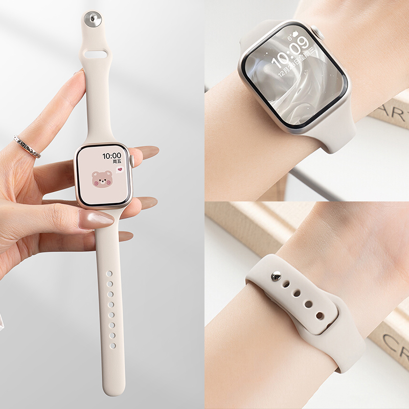 Тонкий силиконовый ремешок для Apple Watch 11 46/42 мм 38 мм 40 мм 41 мм 44 мм 45 элегантный браслет iwatch series ultra 3 2 7 6 Se 9 10