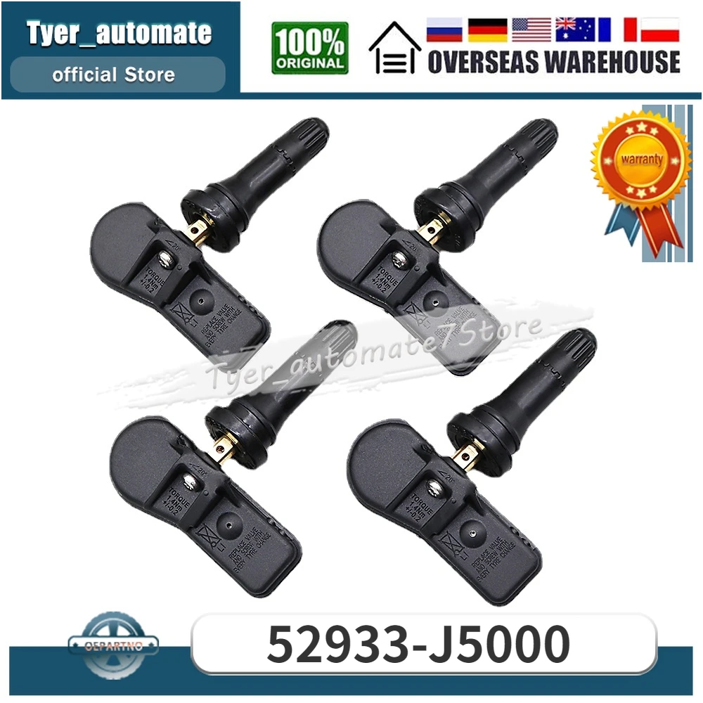 4PCS Reifendruck Monitor TPMS Sensor 433MHz 52933-J5000 52933J5000 FÜR Genesis G70 Kia Stinger