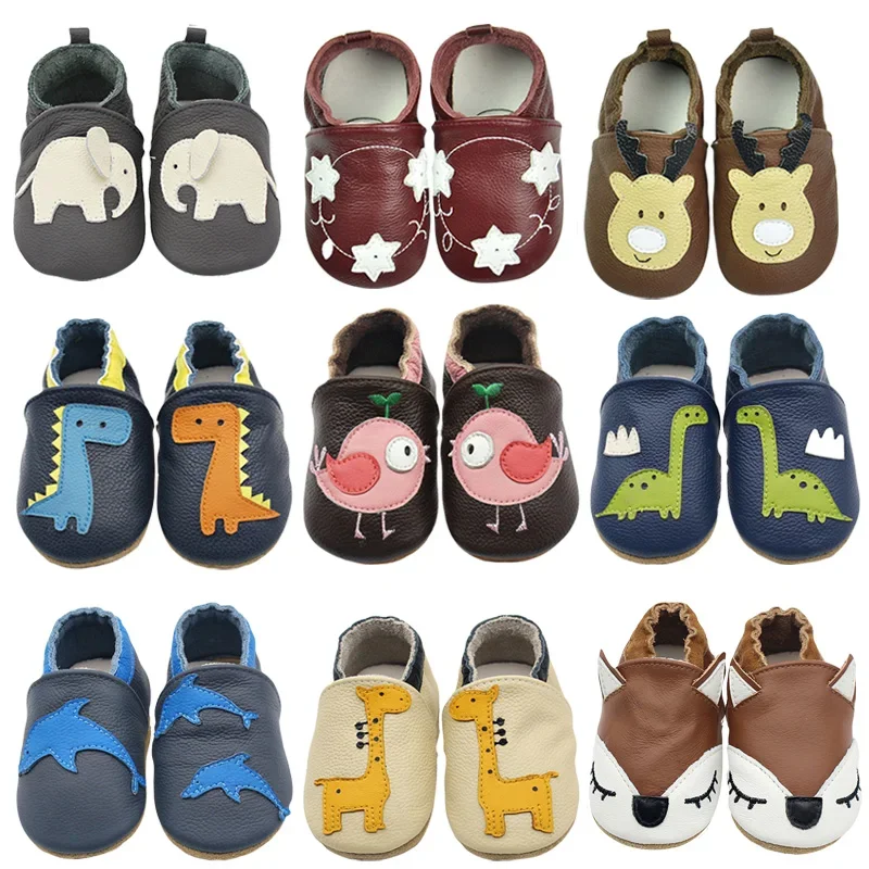 Outono sapatos de bebê toddle meninos meninas antiderrapante sapato macio pele de carneiro tênis moda imagem animal primeiro walker mocassins 0-24m