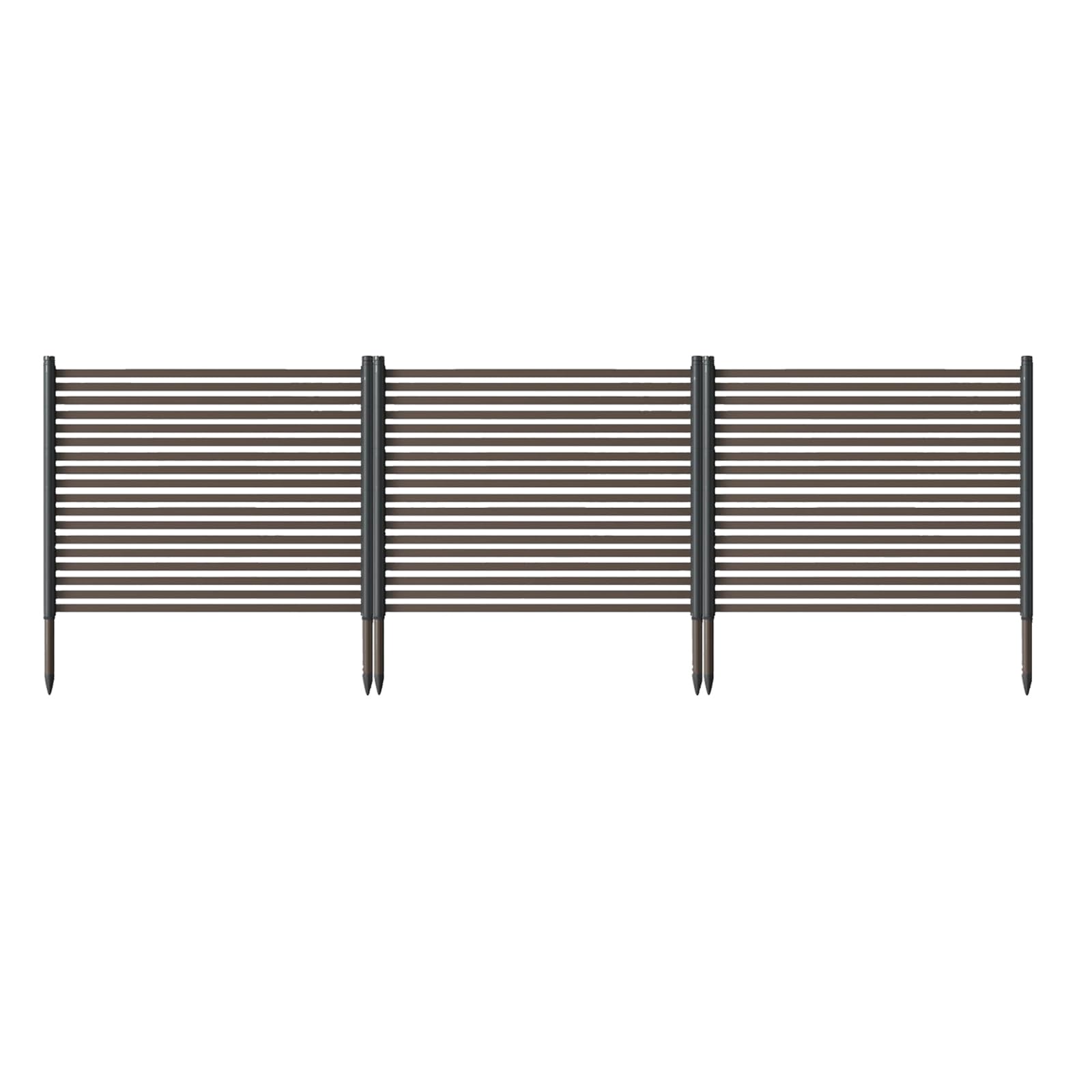 No-Dig Outdoor Privacy Screen Fence Kit, Rustproof 3-Panel 9FT Freestanding Metal Enclosure for AC Units, Pool Equipment, Trash