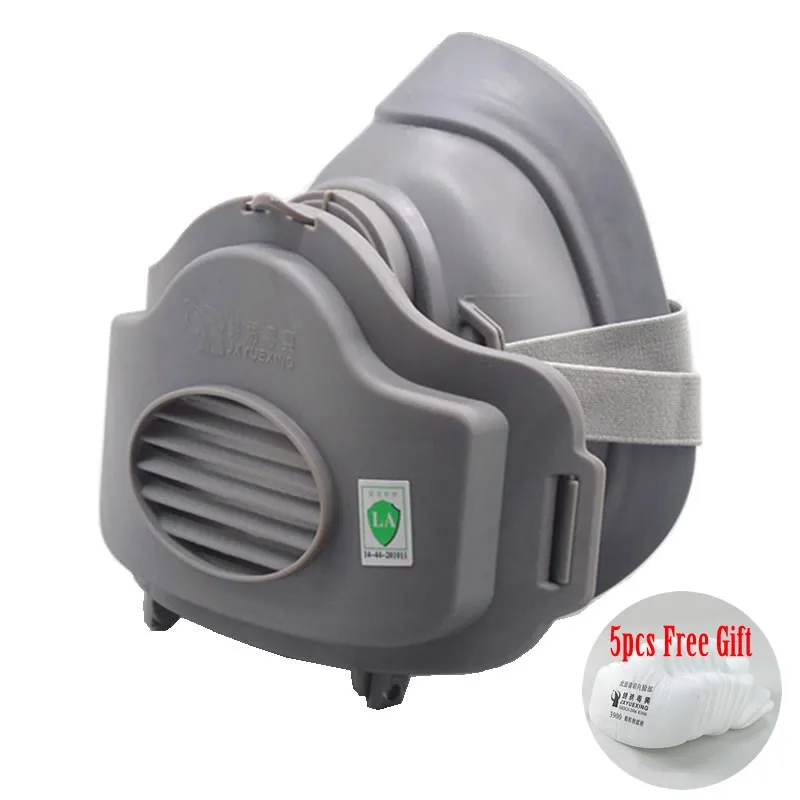 Half Face Dust Mask Cotton Filter Dust-Proof Work Respirator Safety Rubber Mask For DIY House Clean Carpenter Builder Polishing
