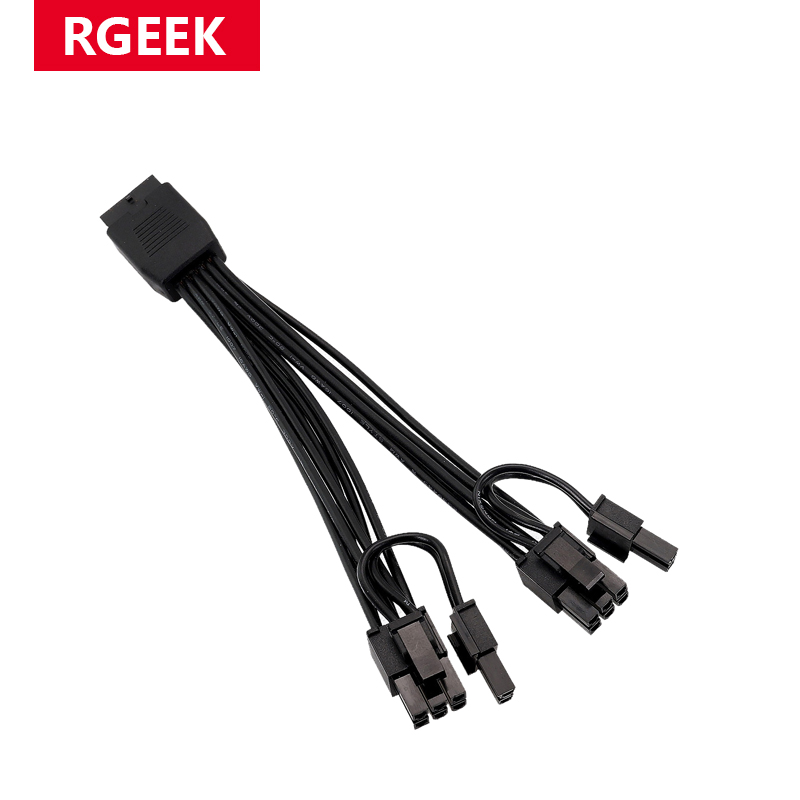 RGEEK 15 cm 12 VHPWR Grafikkartenkabel, doppeltes 8-poliges auf 16-poliges (12 + 4-poliges GPU-Verlängerungs-Stromverteiler-Adapterkabel für PC-Desktop