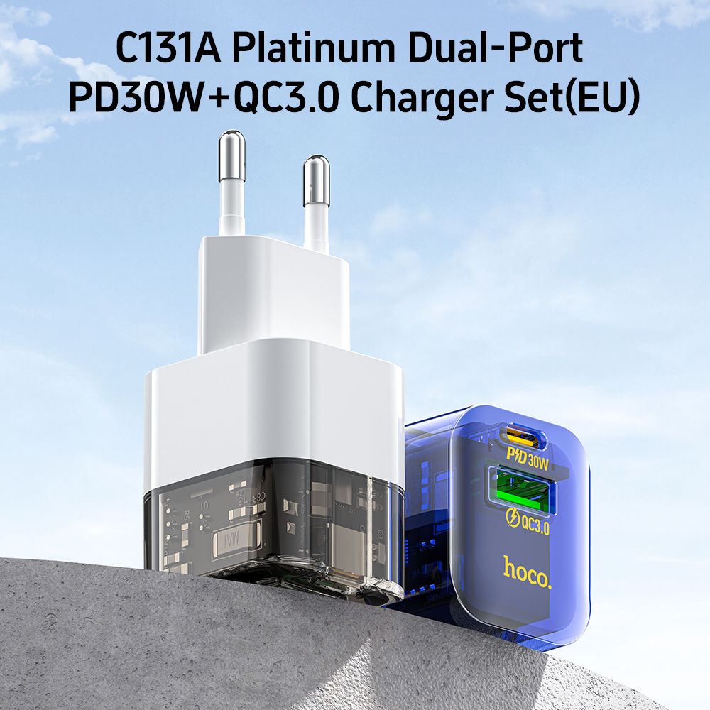 C131A 30W GaN PD USB C Charger untuk iPhone 16 15 14 13 Pro Max Ponsel QC 3.0 PD 3.0 USB Tipe C Pengisian Cepat untuk Xiaomi