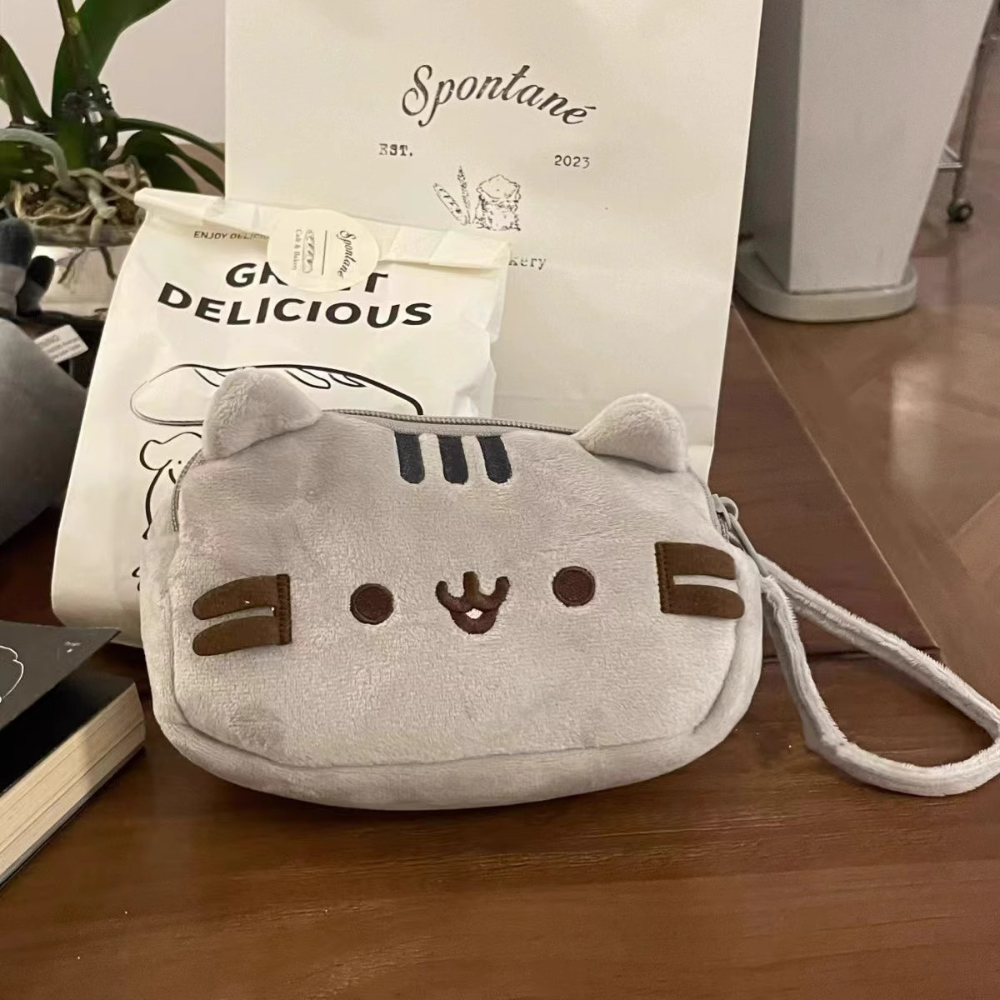 1PC Cute Cat-Themed Soft Pencil Case & Desk Organizer - Perfect for Daily Office Use