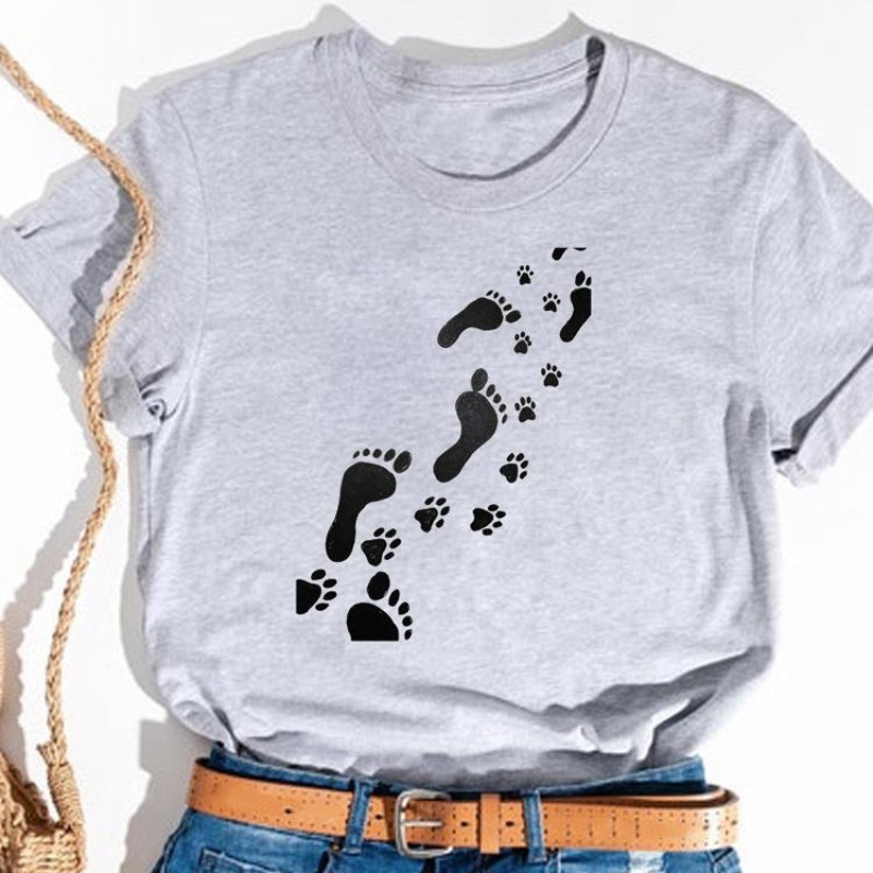 T-shirt con stampa stampa in cotone 100% T-shirt estiva basic Moda donna Girocollo Trend Ins T-shirt oversize Trend All-match