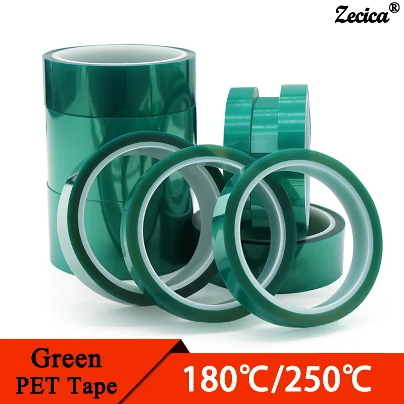 เทปฟิล์ม PET สีเขียวอุณหภูมิสูงสําหรับการประกอบบัดกรี PCB และเทปป้องกันความร้อนฉนวนชุบ SMT