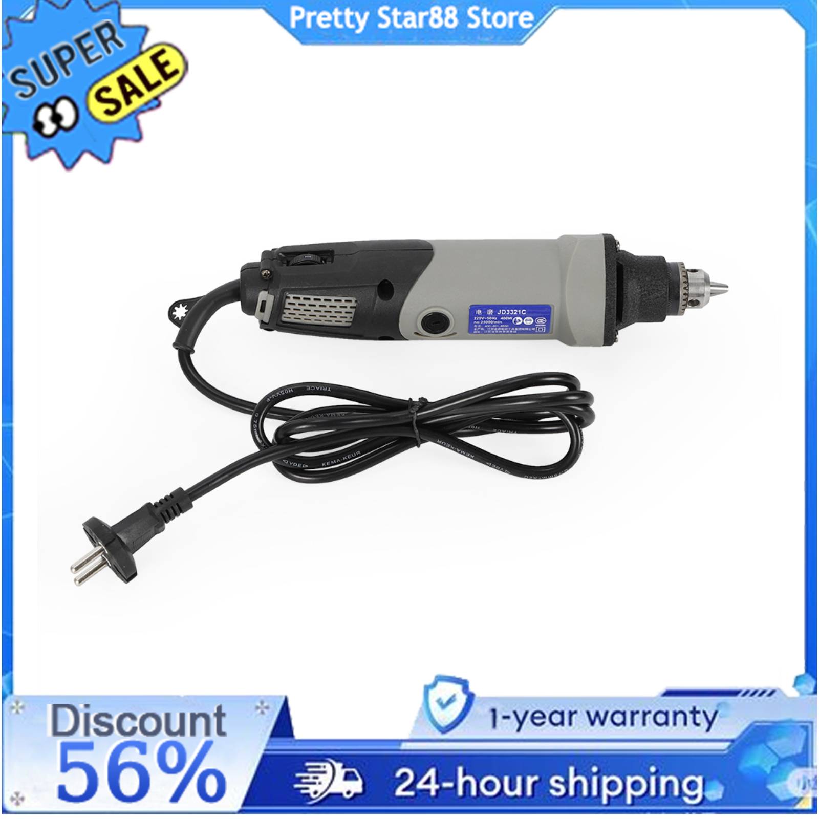 400W ไฟฟ้าเครื่องเจาะ 6 Speed เครื่องบด Rod โรตารี่ชุด 220V เครื่องมือสําหรับแกะสลัก/ตัด/บด/หั่น