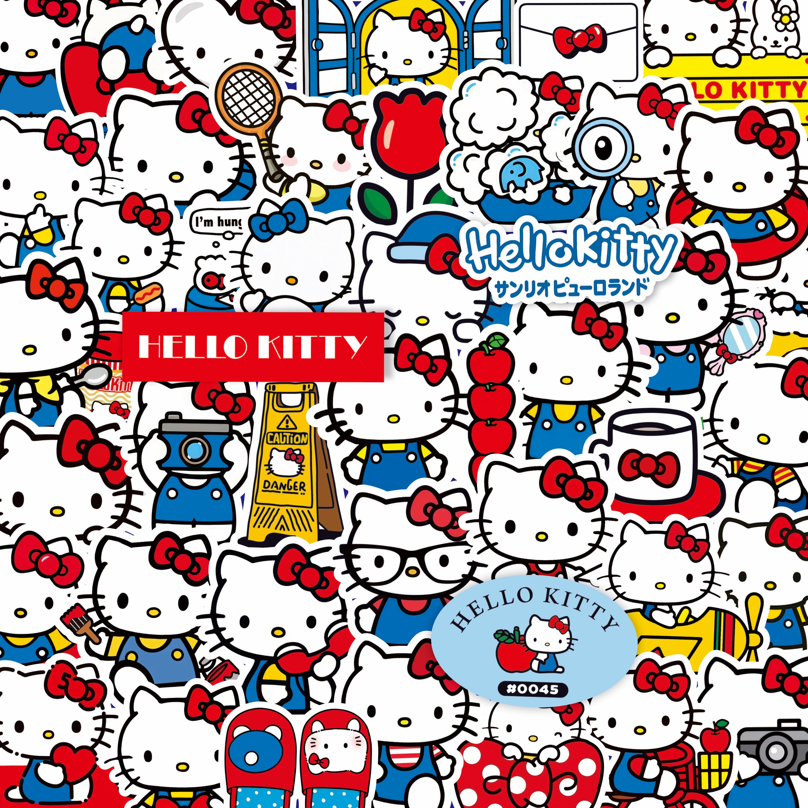 100PCS Cute Hello Kitty Cartoon Sanrio Stickers for Scrapbook Phone Case Laptop Guitar Notebook Kawaii Anime Sticker Toys