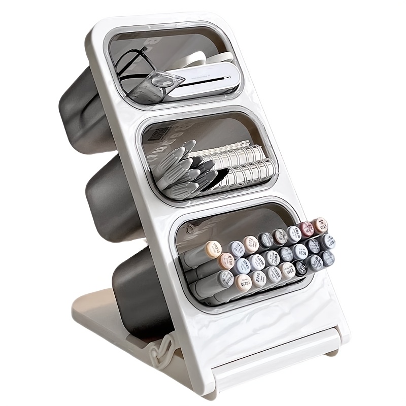 Large Capacity Desk Organizer Pen Holder Oblique Pencil Storage Box Desktop Stand Case for School Office Stationery Makeup