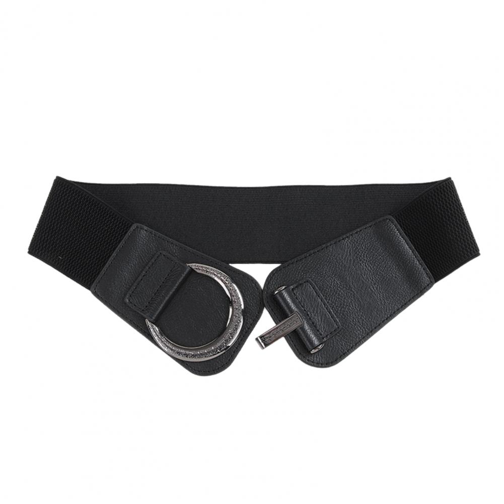 Adjustable Waistband for Women Black Elastic Waist Belt Elastic Corset Belt for Women Body Waistband with Metal Buckle Wide