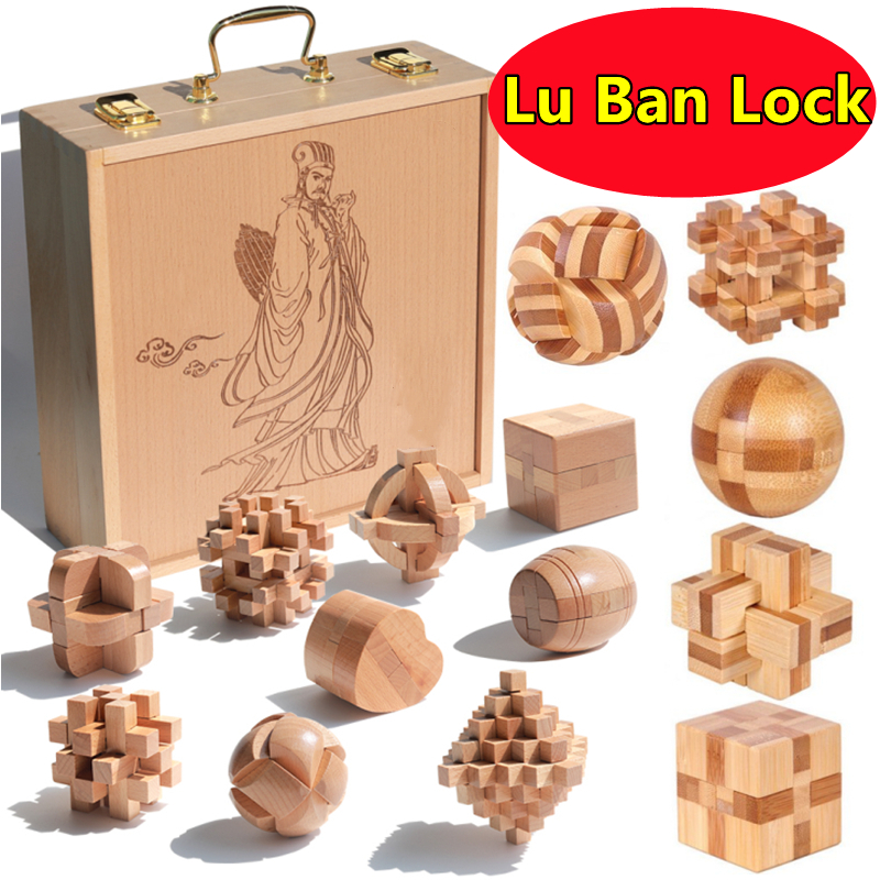 Новый деревянный замок Kong Ming Lu Ban Lock IQ Brain Teaser Развивающая игрушка для детей Монтессори 3D Пазлы Игра Разблокировка игрушек для детей и взрослых