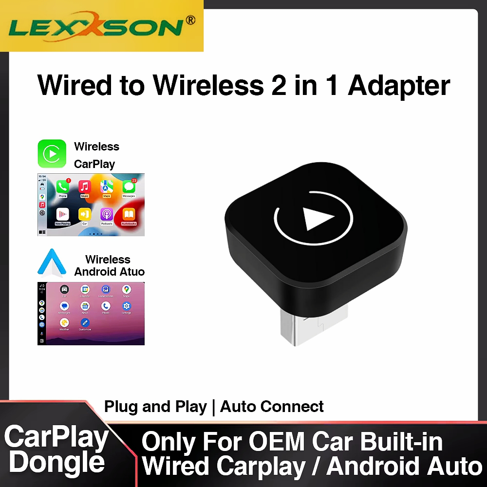 2in1 Draadloze CarPlay Dongle Draadloze Android Auto Adapter AI Smart Box Auto Intelligente Systemen Voor Auto Met Bedrade CarPlay
