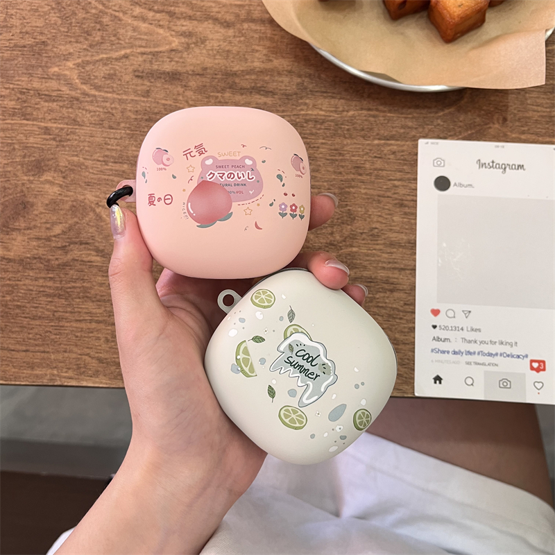 Casing earbud untuk Xiaomi OpenWear Stereo Pro penutup pelindung untuk Open Wear Stereo Pro Bluetooth Earphone Shell Peach Lemon Lovely