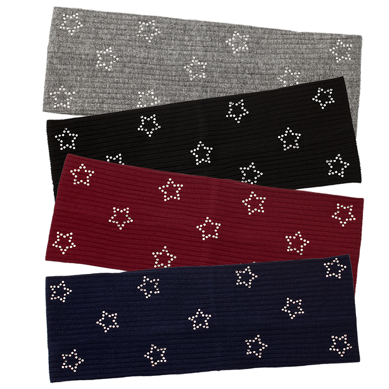 Lente Herfst Vrouw Boheemse Strass Sterren Haarband Damesmode Elastisch Katoen Geribbelde Hoofdbanden Haaraccessoires