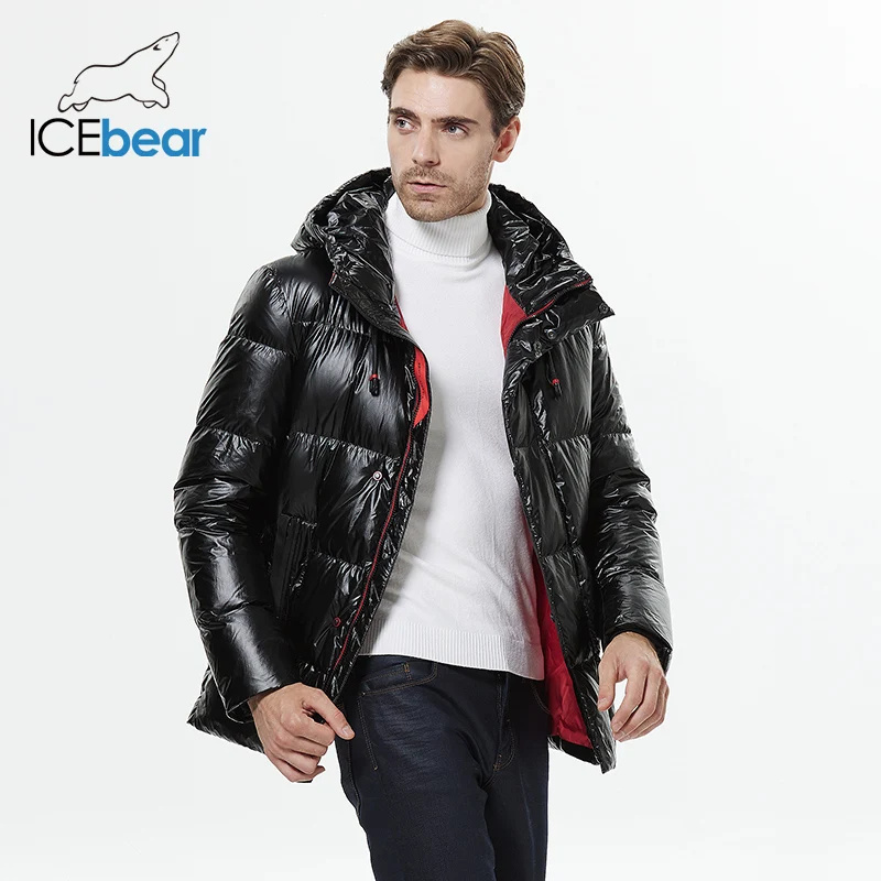 ICEbearฤดูใบไม้ร่วงและฤดูหนาวผู้ชายใหม่Hooded Casualลงเสื้อแจ็คเก็ตหนาและอบอุ่นผู้ชายฤดูหนาวเสื้อผ้าMWY20867D 2023