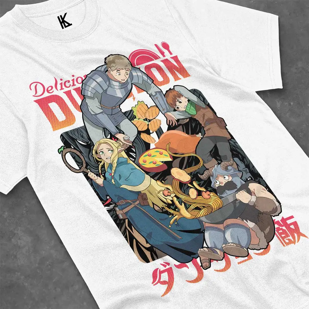 Dungeon Meshi Anime Manga magliette Anime Lover Gift All Size Cotton