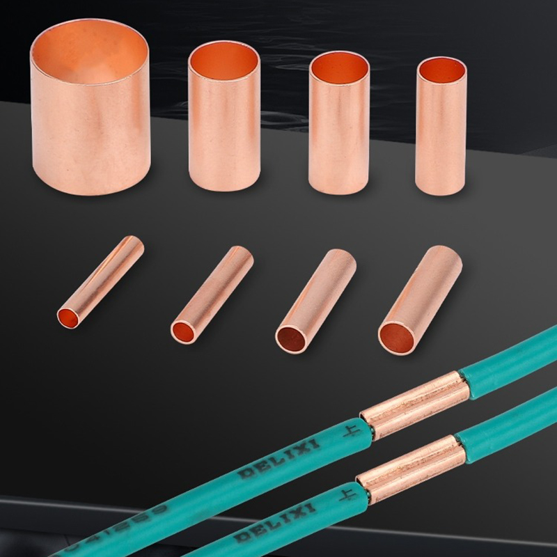 Tuyau de raccordement en cuivre GT, petit tube de cuivre, connecteur intermédiaire de câble, terminal de sertissage à froid, connecteur rapide