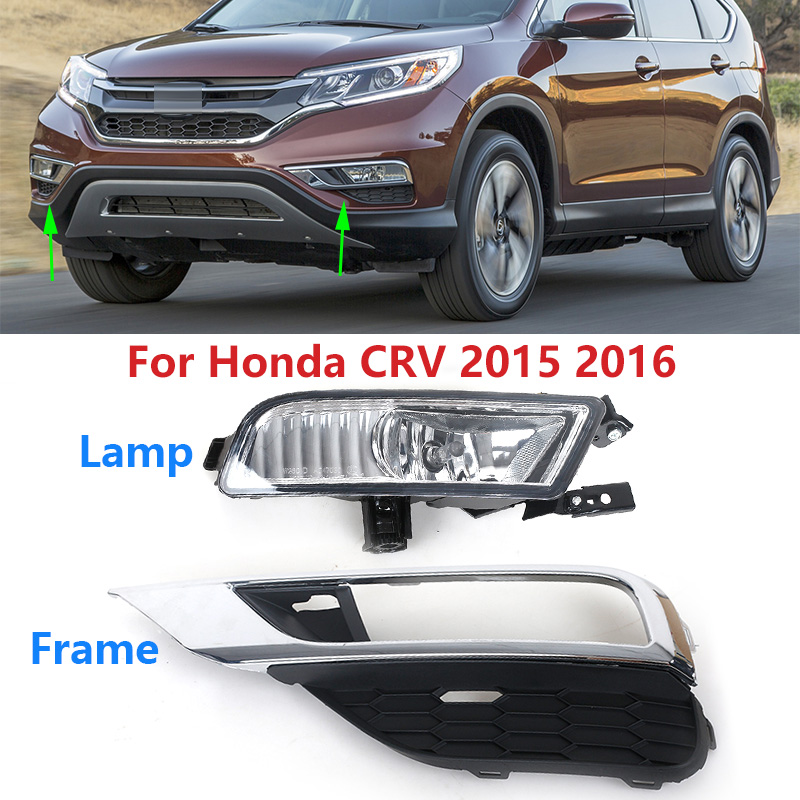 สําหรับ Honda CRV CR-V 2015 2016 กันชนหน้ากันชน Daytime Running โคมไฟกรอบฝาครอบ Hood Foglight Foglamp