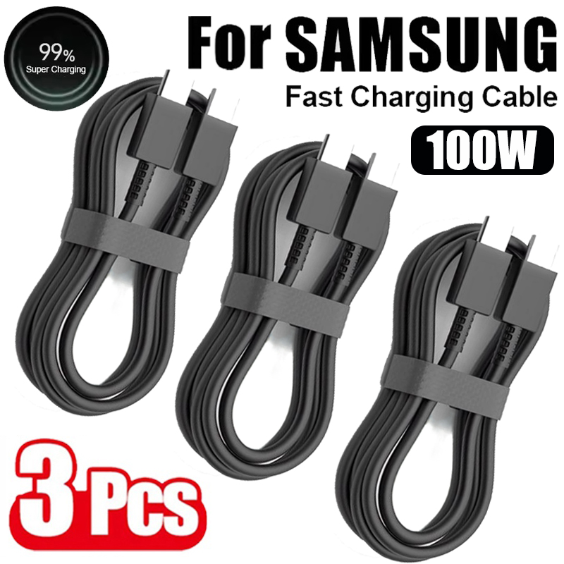 Cavo di ricarica rapido USB tipo C a C da 3 pezzi PD 100W per Samsung Galaxy S22 S23 S24 S25 Plus Note Ultra A53 A54 cavo dati di ricarica