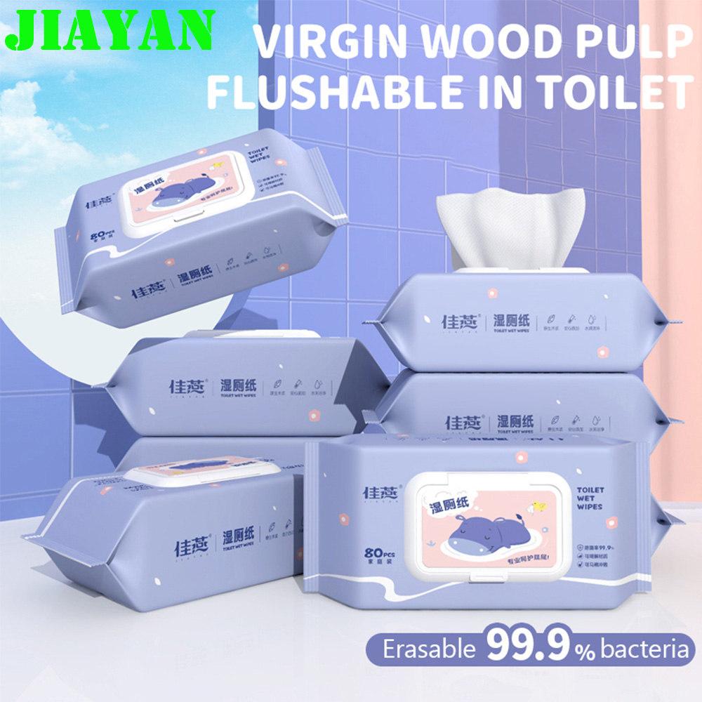 Toallitas higiénicas para el cuidado del hogar, paquete portátil de papel higiénico húmedo para el cuidado de las hemorroides, viajes al aire libre, 80 piezas