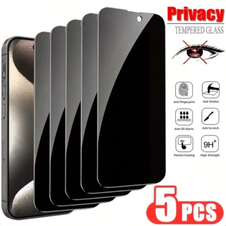 5pcs Tempered Glass Screen Protector, Suitable For IPhone 17/17 Pro/17 Pro Max/17 Air/16 Pro Max/15 Pro Max/14/13/12/11/Pro/Pro Max/Plus/X/XR/XS/XS Max, Anti-Scratch, Anti-Shock, Anti-Oil, Anti-Fingerprint
